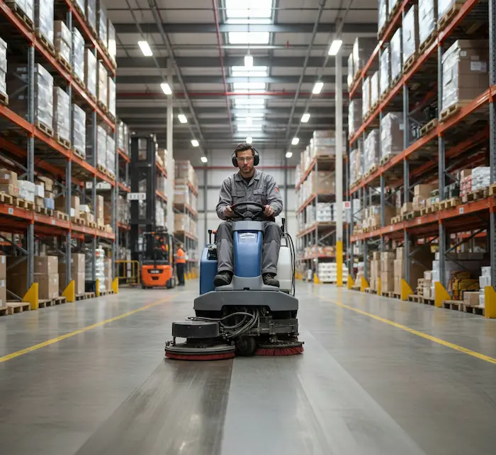 Warehouse Floor Scrubbing