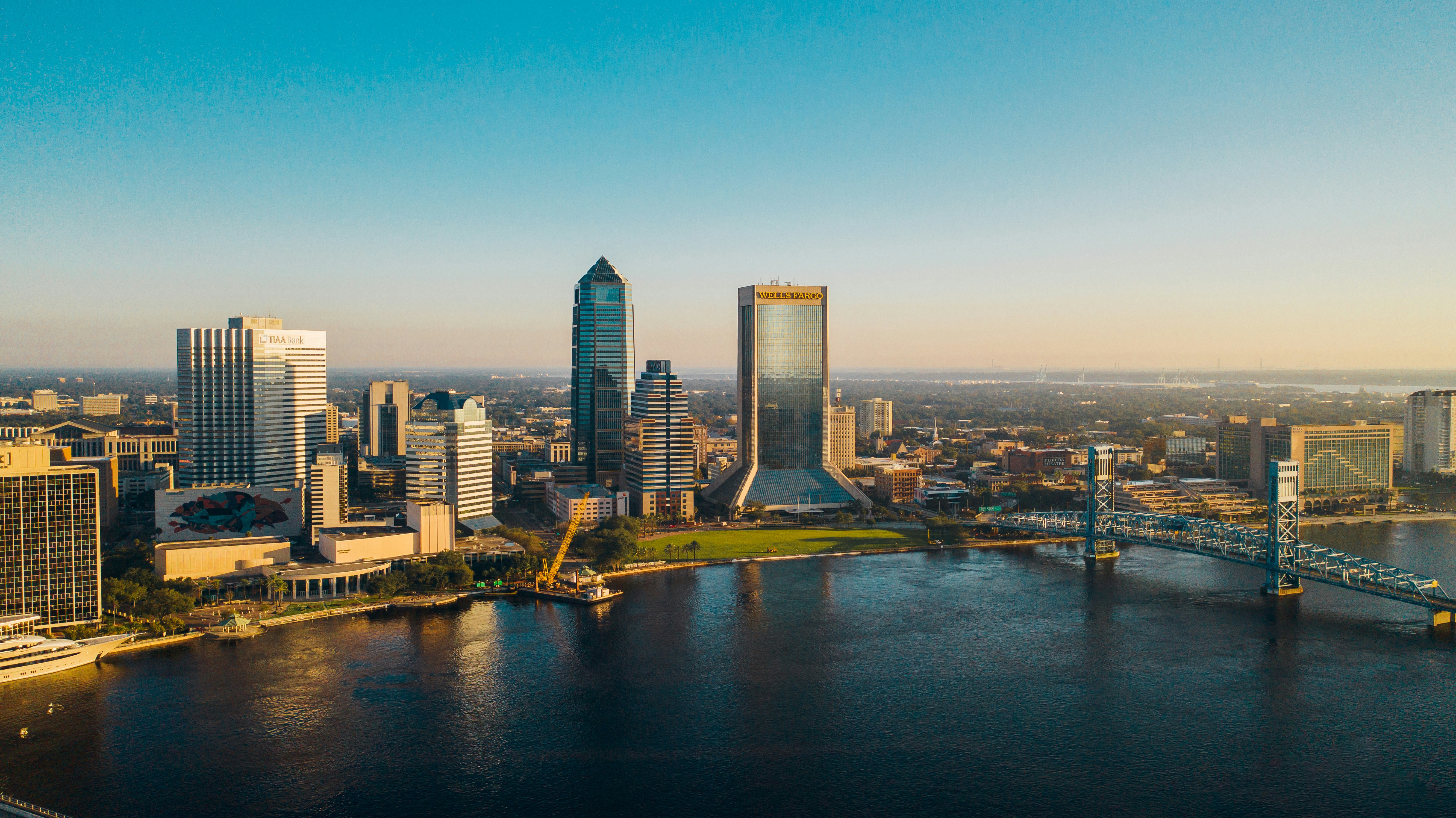 Downtown skyline on the river