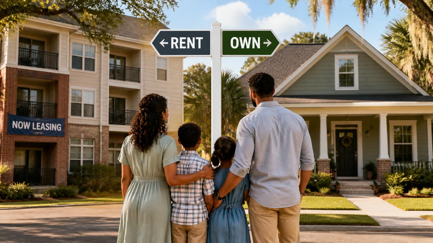 A South Carolina family deciding whether to rent or buy a home in 2026