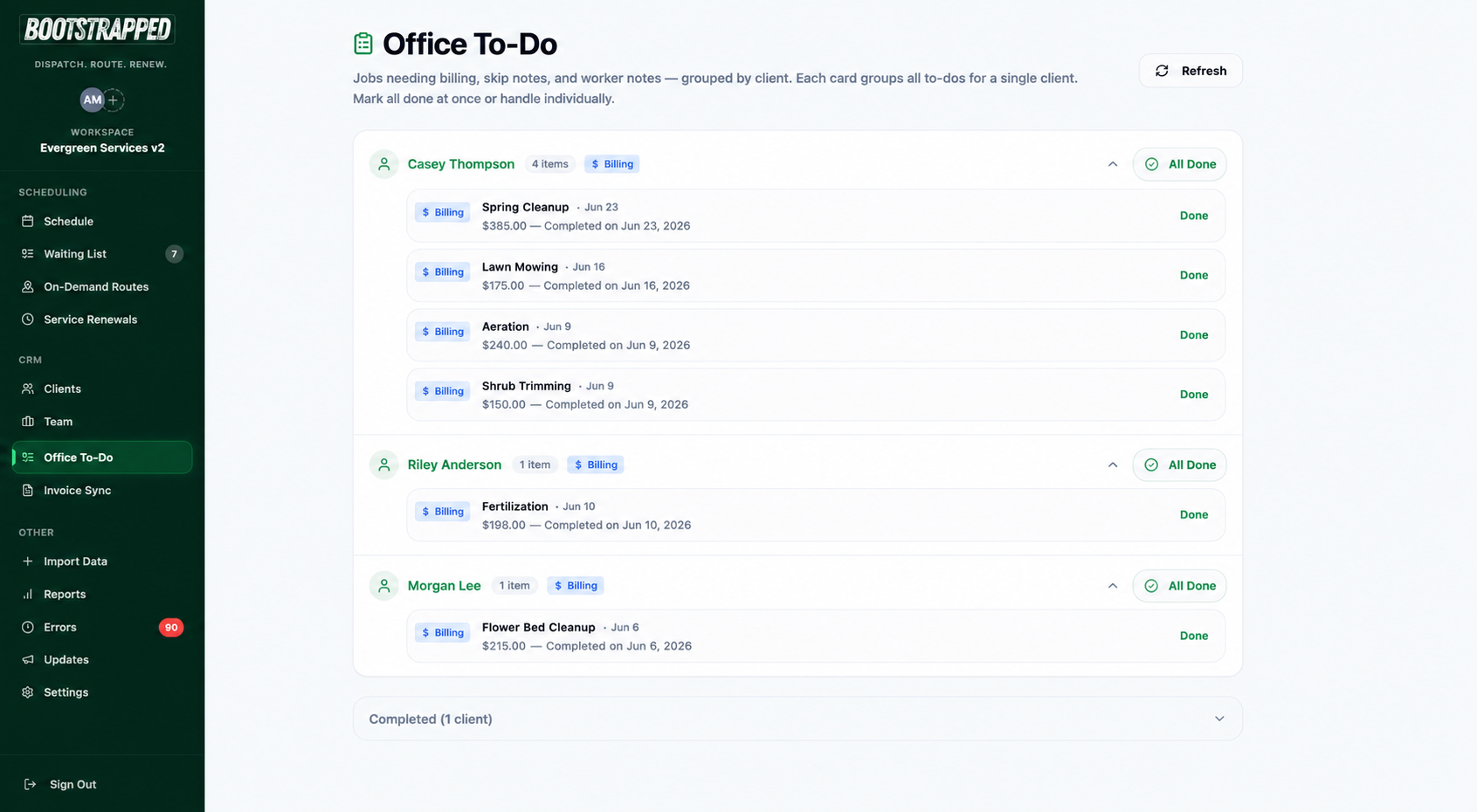 Office Alerts & Billing