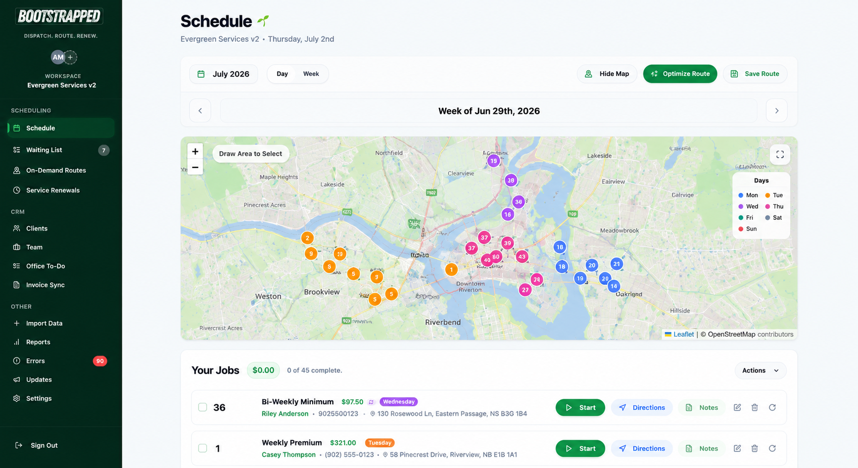 Find route inefficiencies