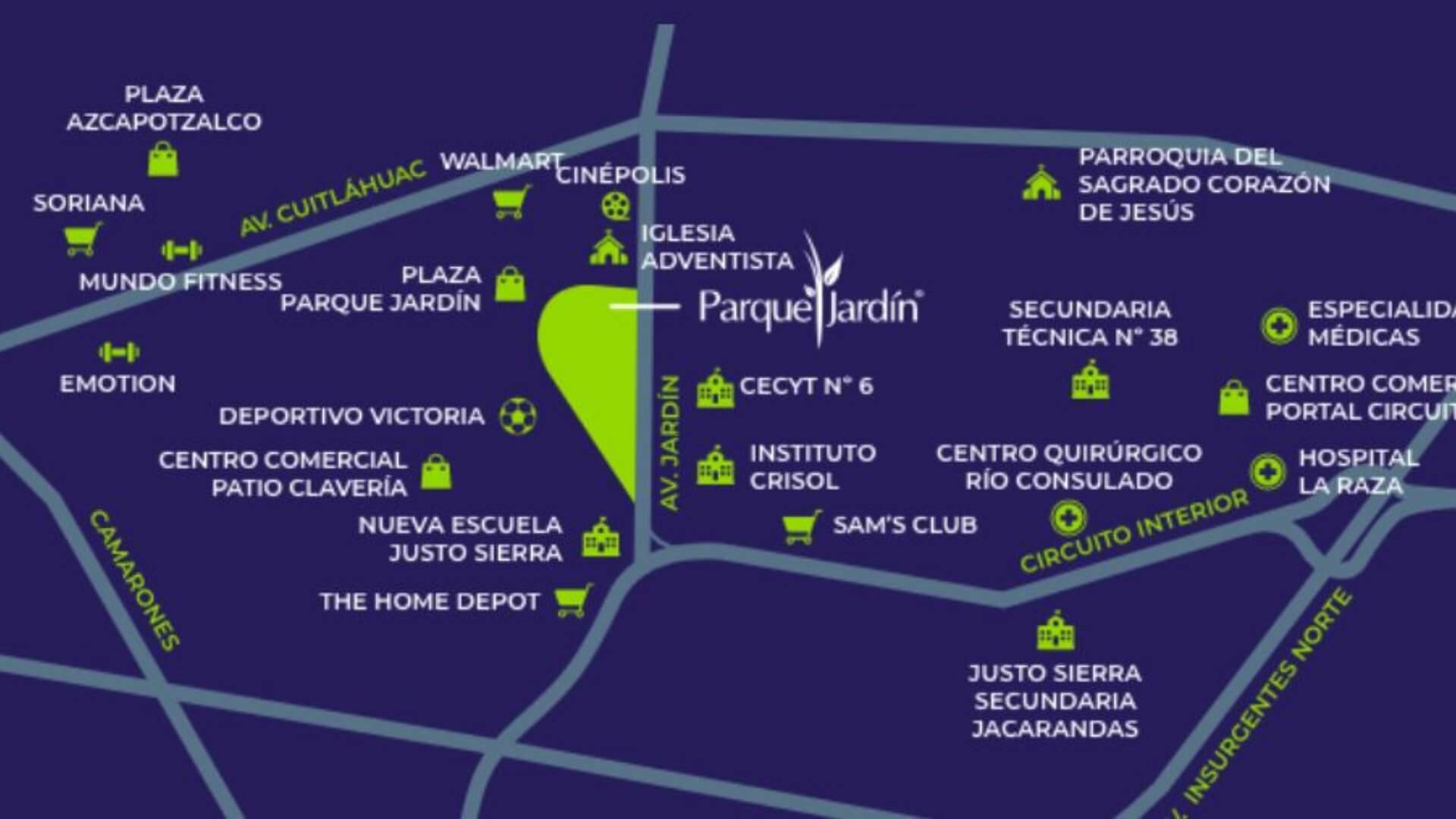 Ubicación del departamento en Parque Jardín Edificio C