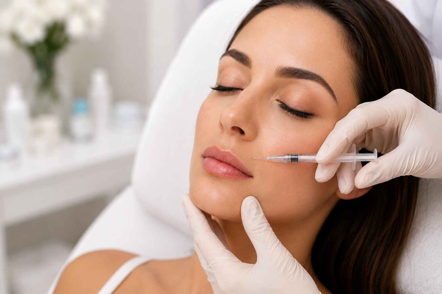 Dermal filler lip and facial enhancement at Aesthoria Med Spa Burr Ridge IL