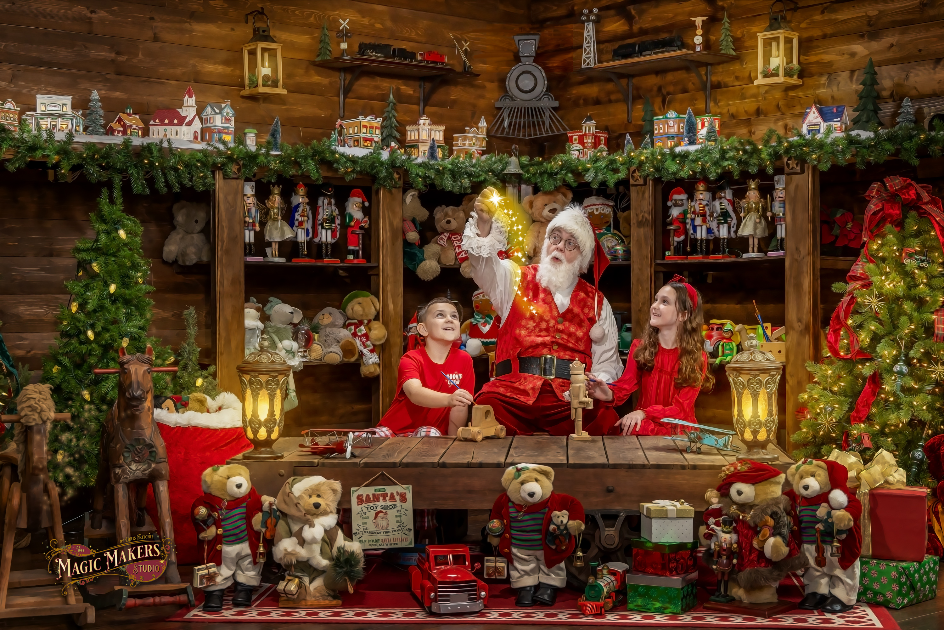 Santa and children creating Christmas memories during The Magic of Santa experience