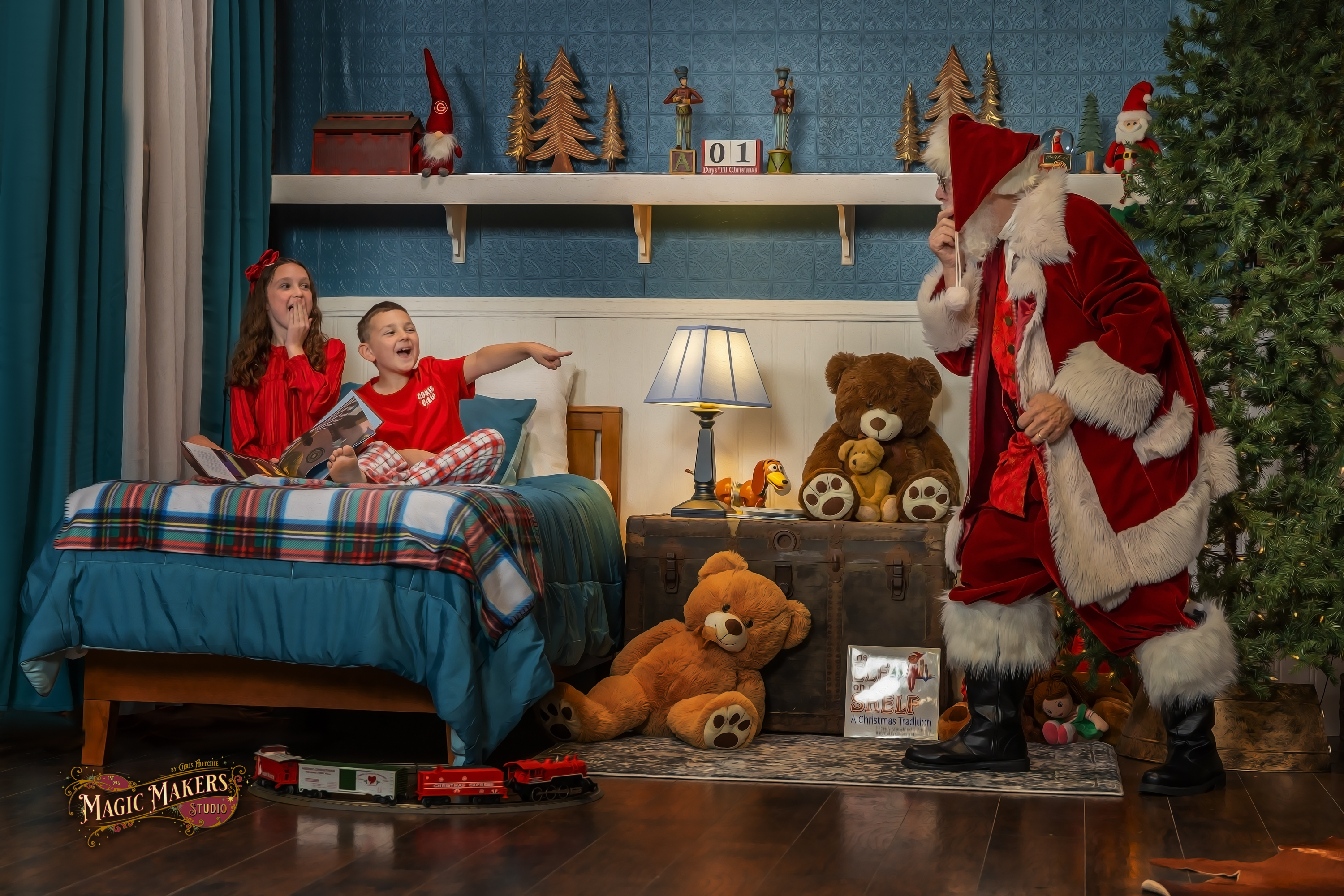 Children visiting Santa during The Magic of Santa portrait experience