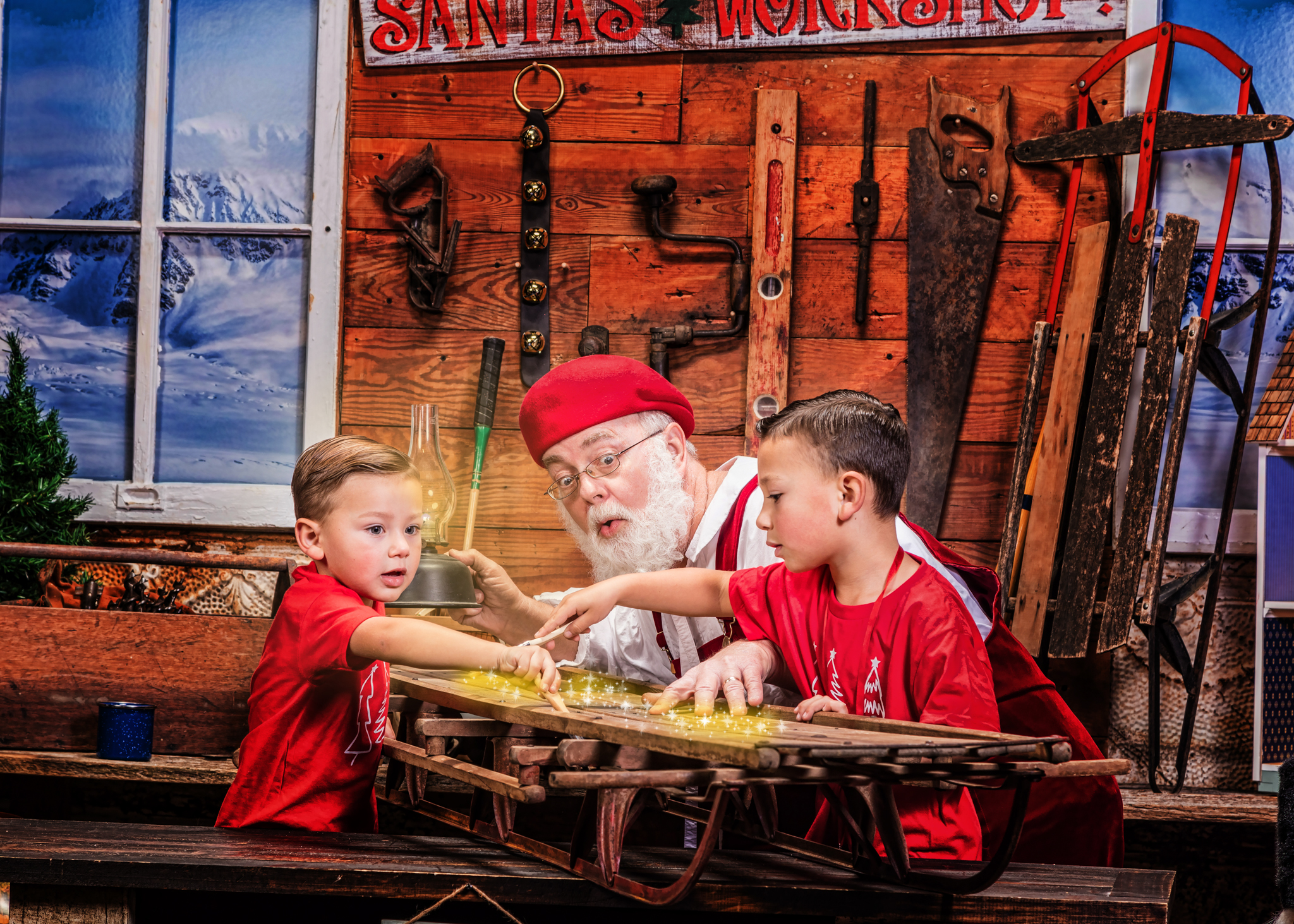 Koda, Reece and Swade during their 2017 Magic of Santa Christmas portrait tradition