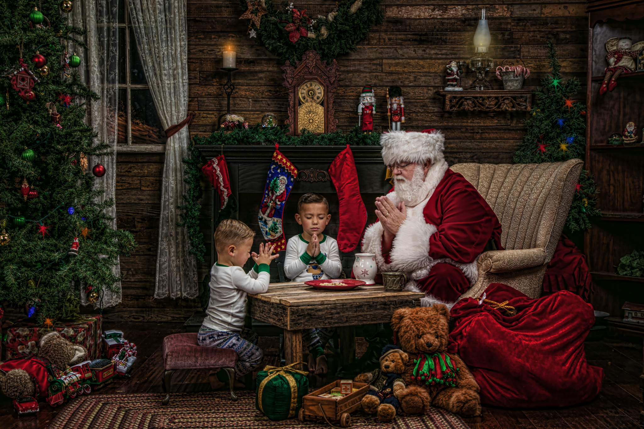 Koda, Reece and Swade during their 2016 Magic of Santa Christmas portrait tradition