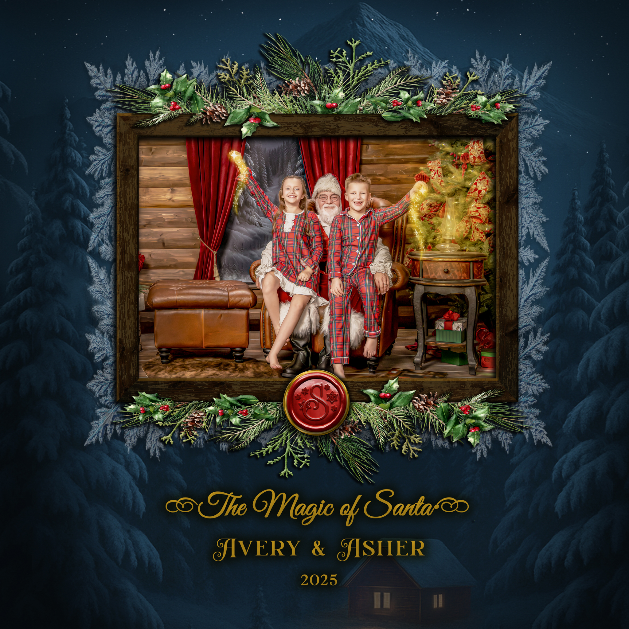 Cover of a personalized Magic of Santa children's storybook