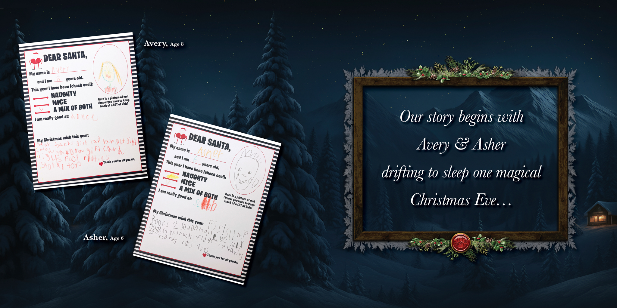 Magic of Santa personalized storybook, spread 1 of 12