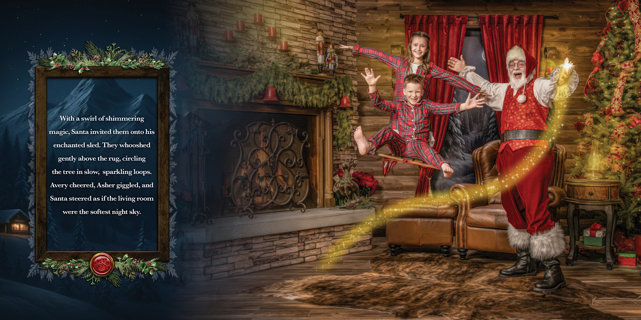 Magic of Santa personalized storybook, spread 6 of 12