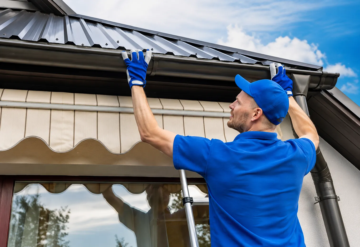 Home exterior with new roof