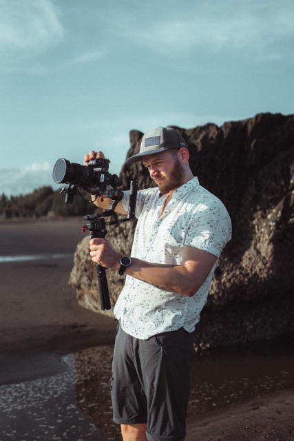 Max behind the camera at an event shoot