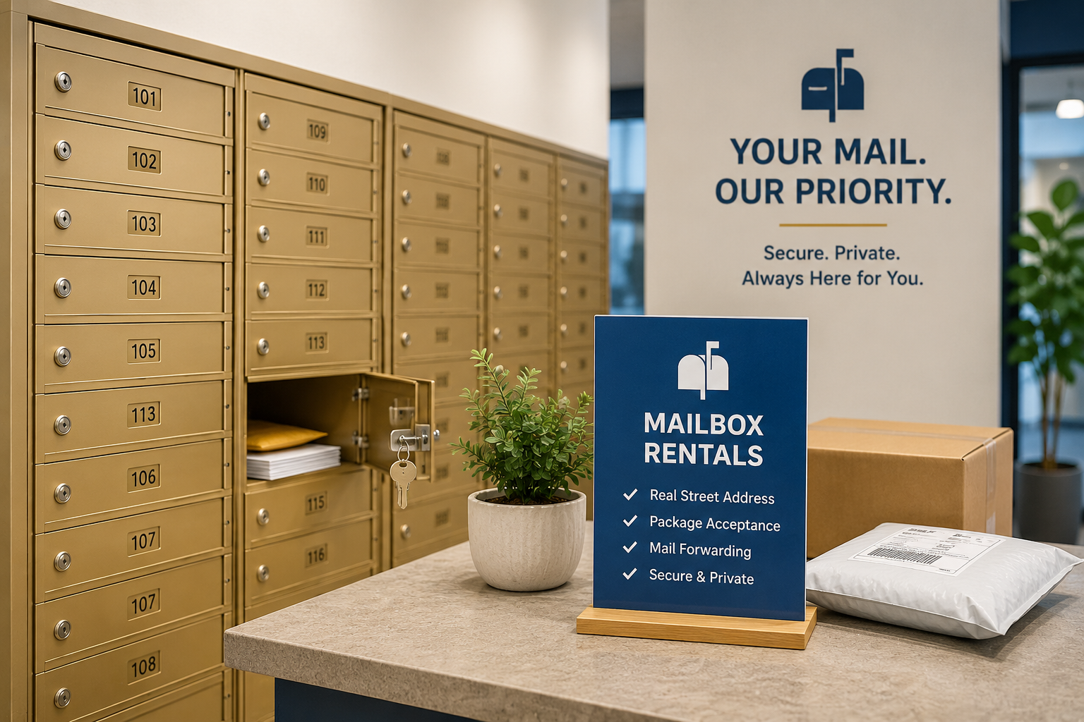 Secure mailbox rentals in O'Fallon, Missouri