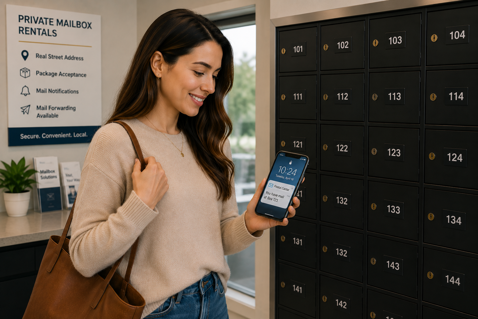 Customer receiving a mail notification beside private mailboxes