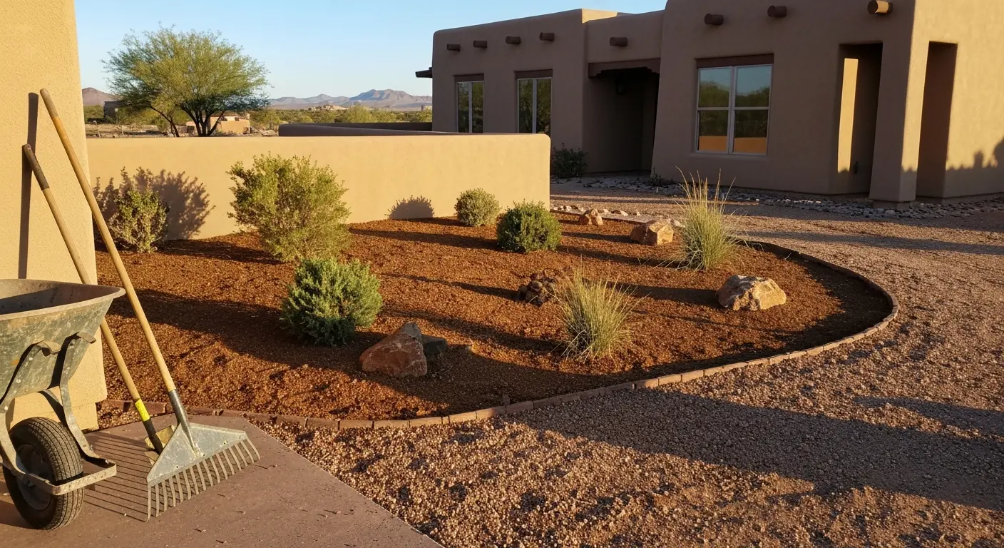 Decorative rock landscaping