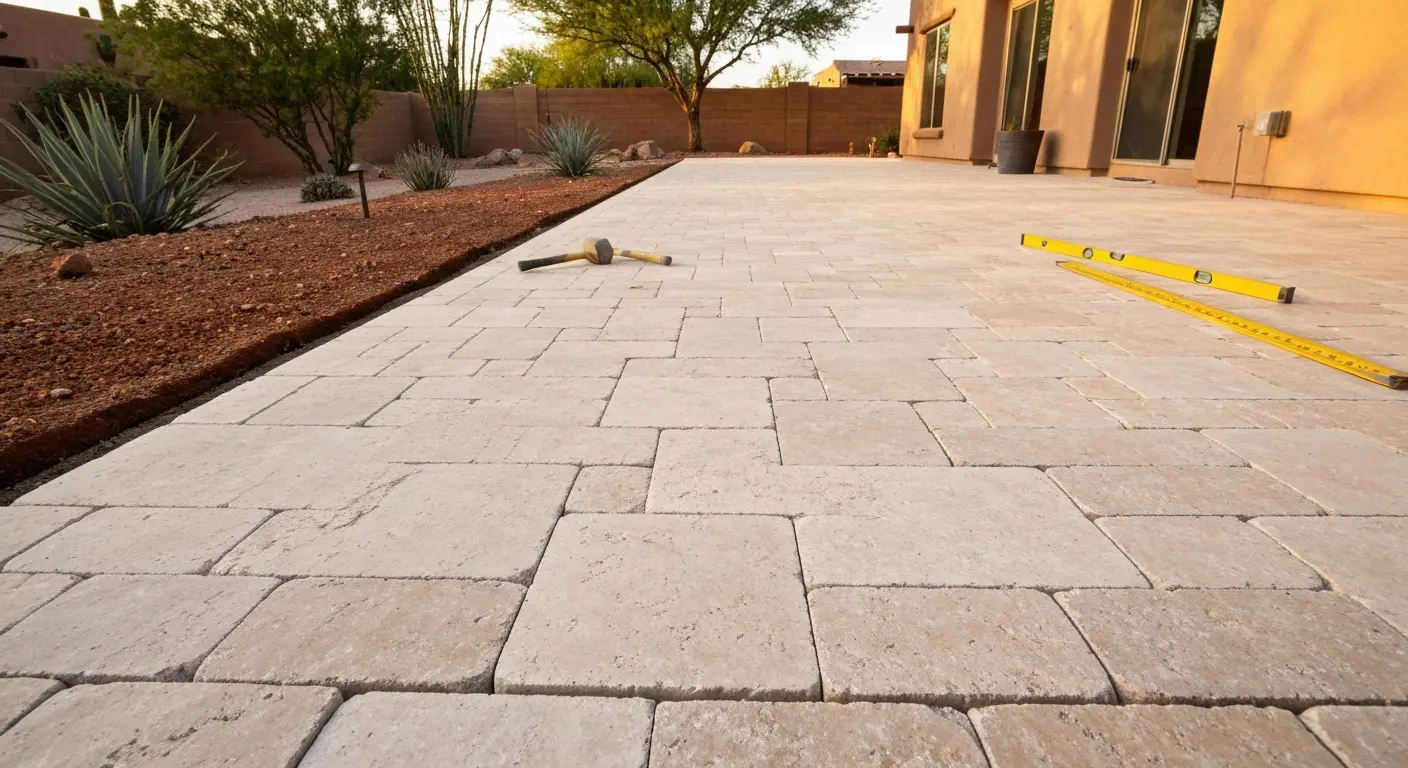 Paver patio installation