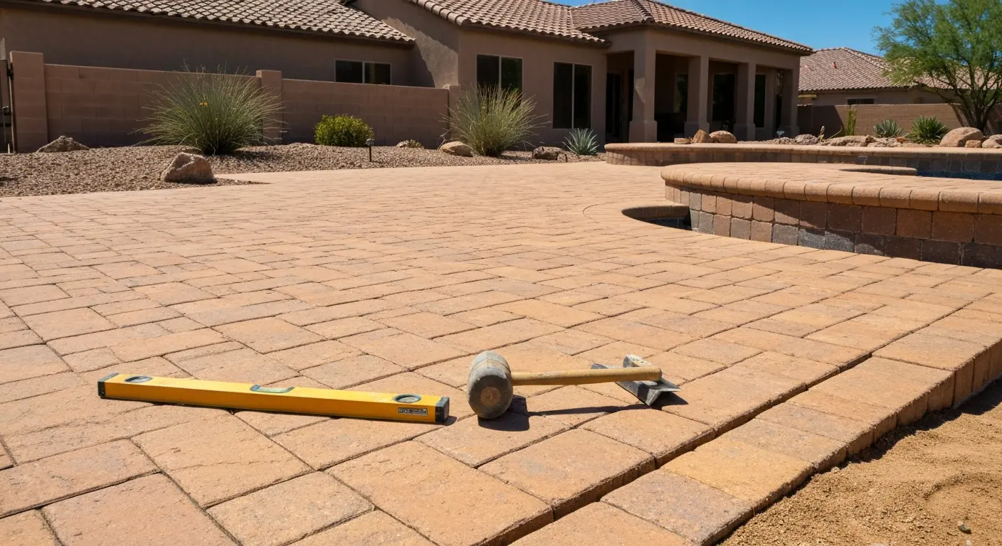 Pool deck paver installation