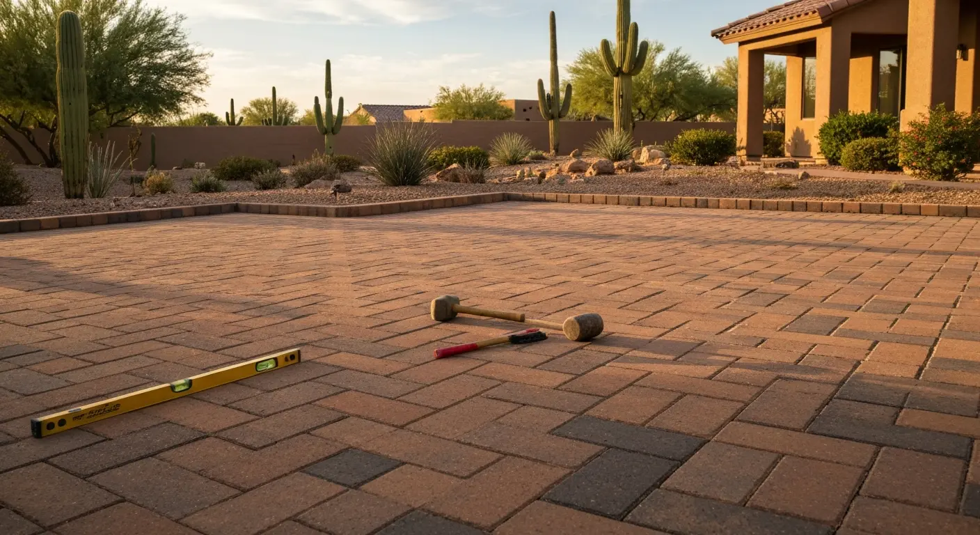 Paver patio and driveway