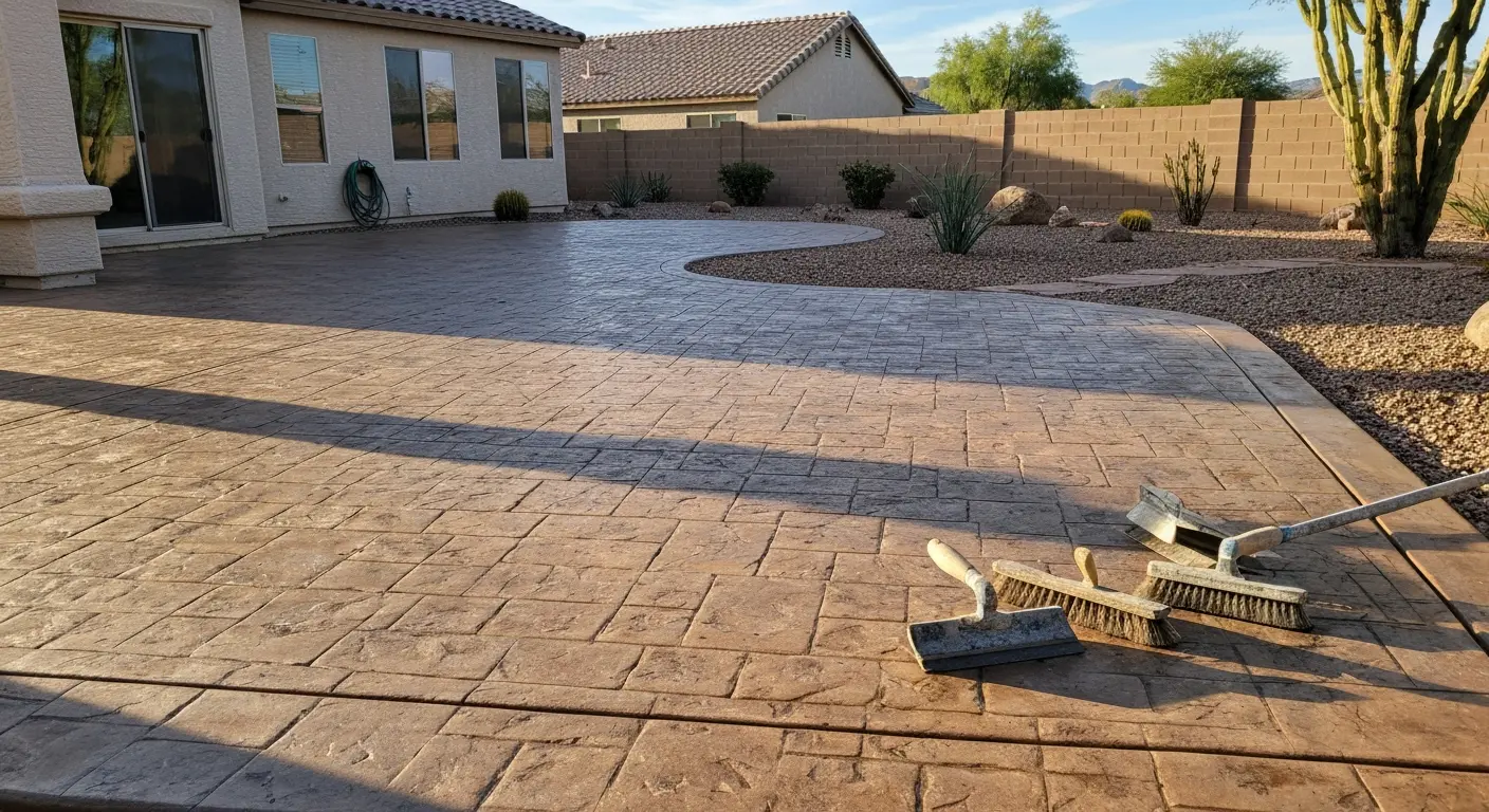 Stamped concrete patio