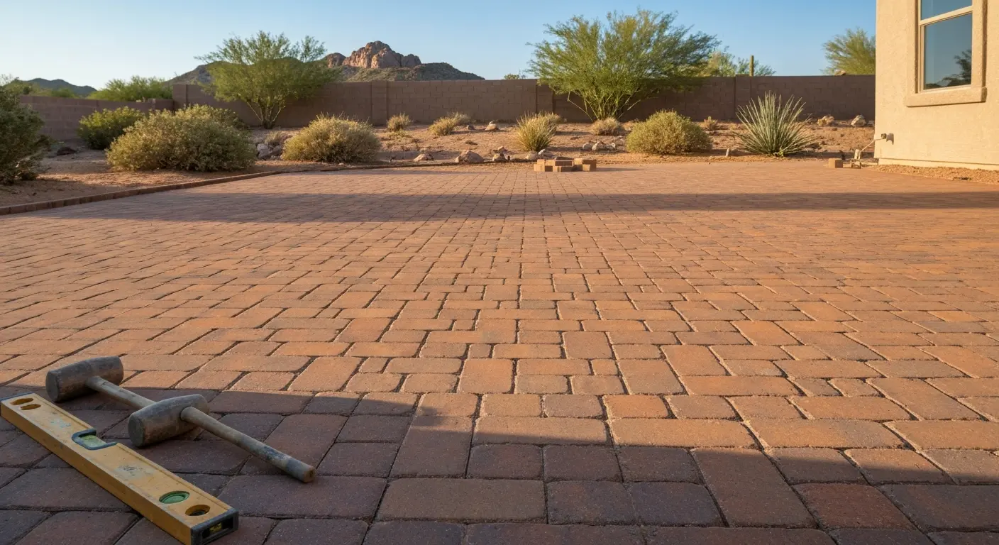 Paver patio installation