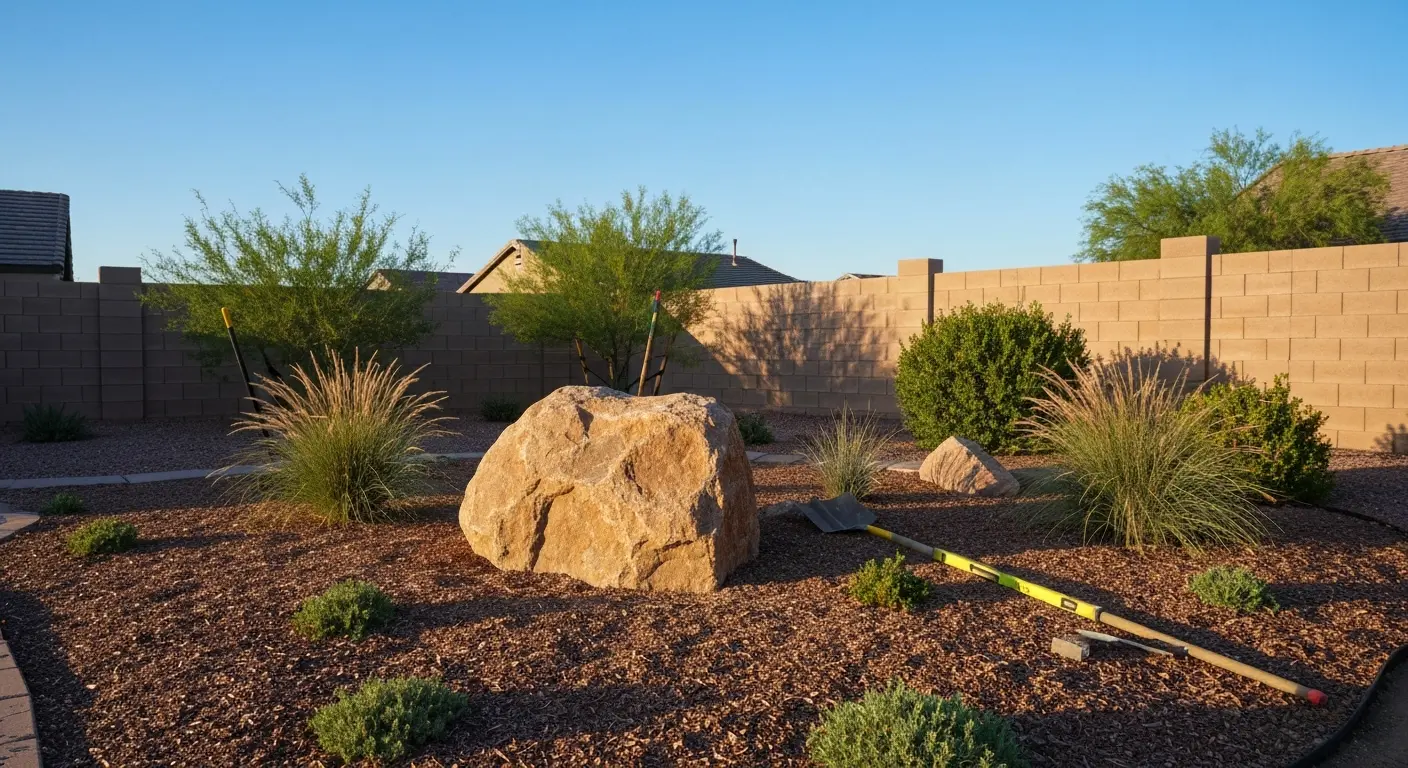 Accent boulder installation