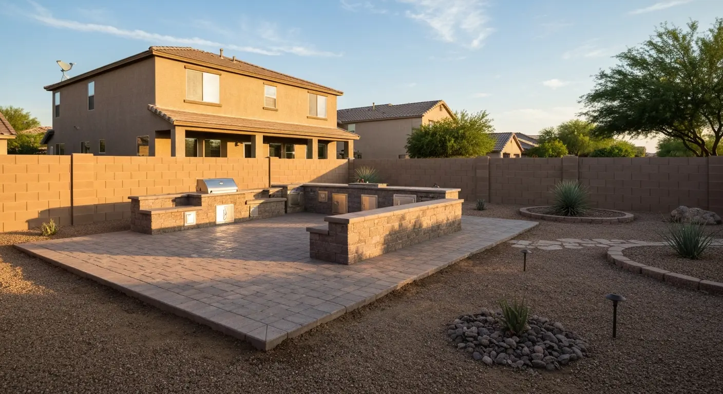 Backyard entertainment patio