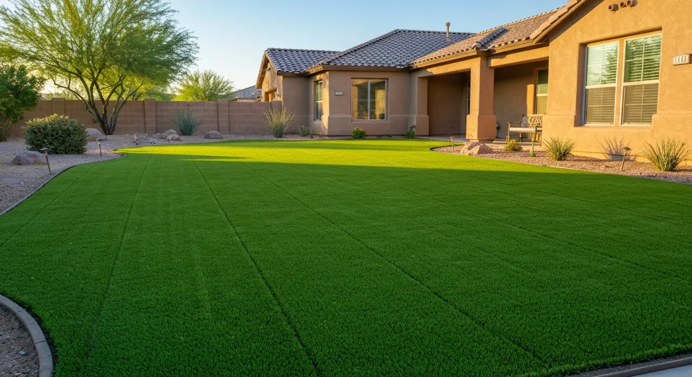 Residential artificial turf lawn