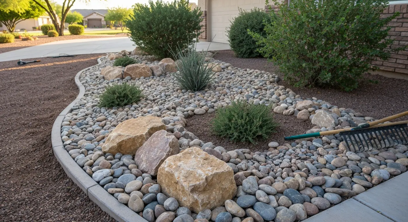 Decorative rock installation