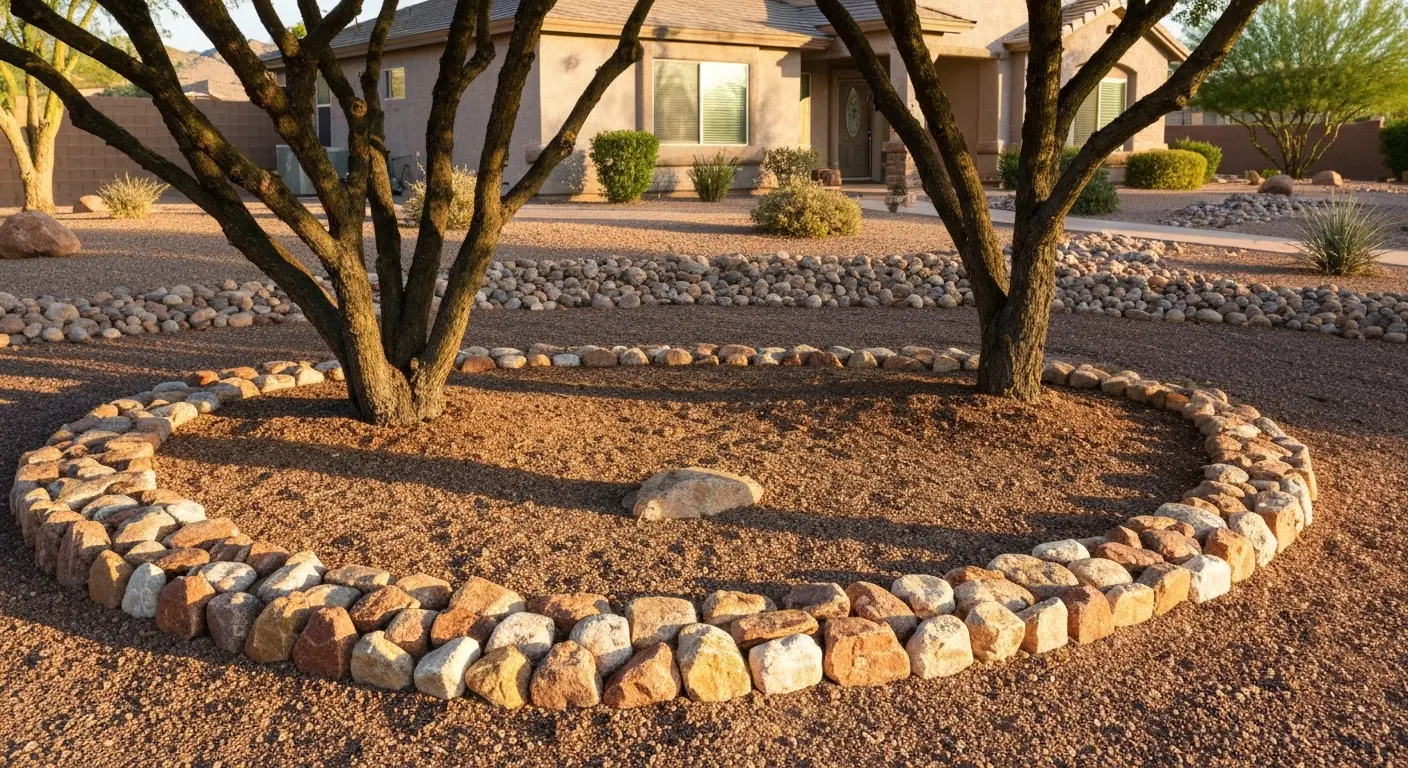 Decorative rock accent feature