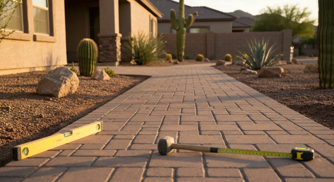Paver pathway installation