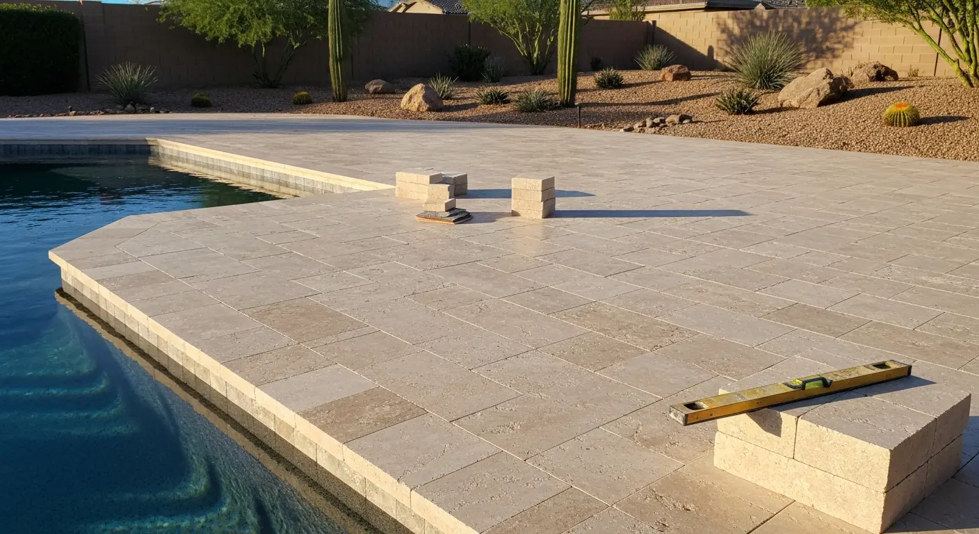 Travertine patio in Surprise