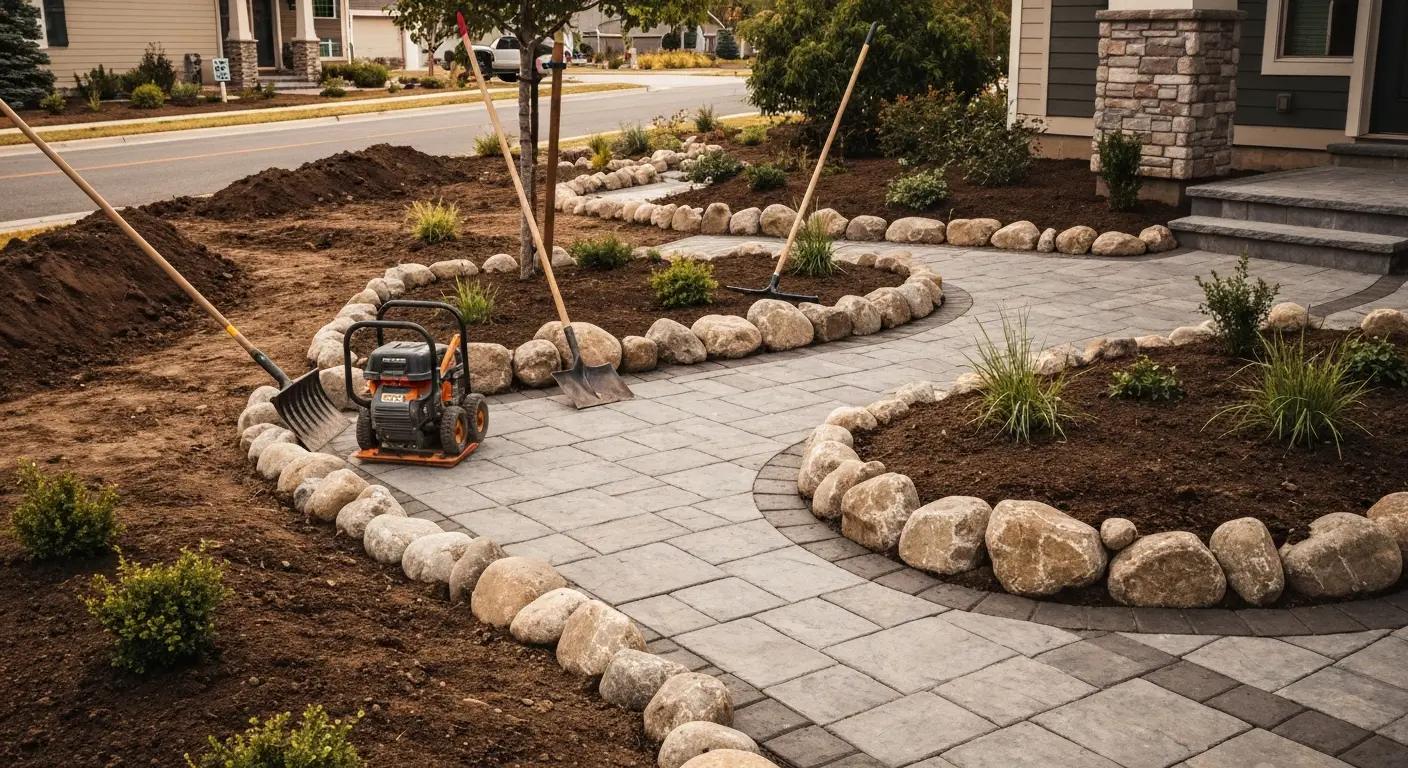 Decorative rock and hardscape