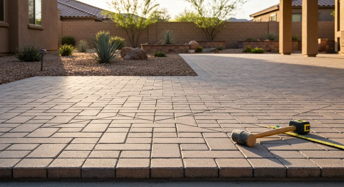 Concrete paver patio installation in Peoria
