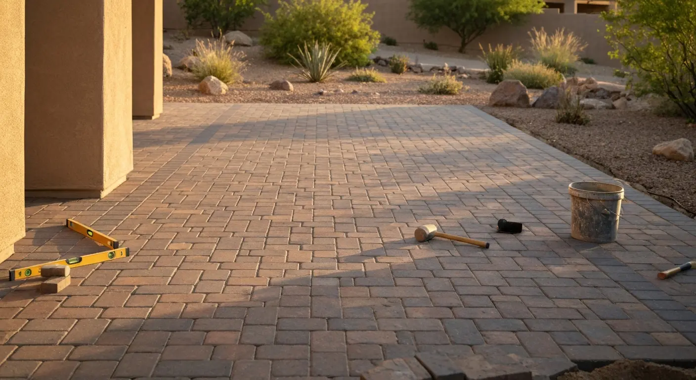 Paver patio installation