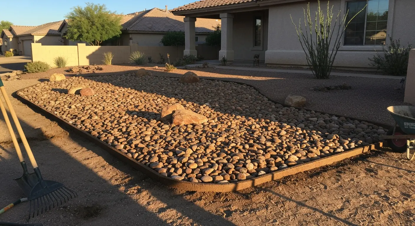 Landscape bed rock installation