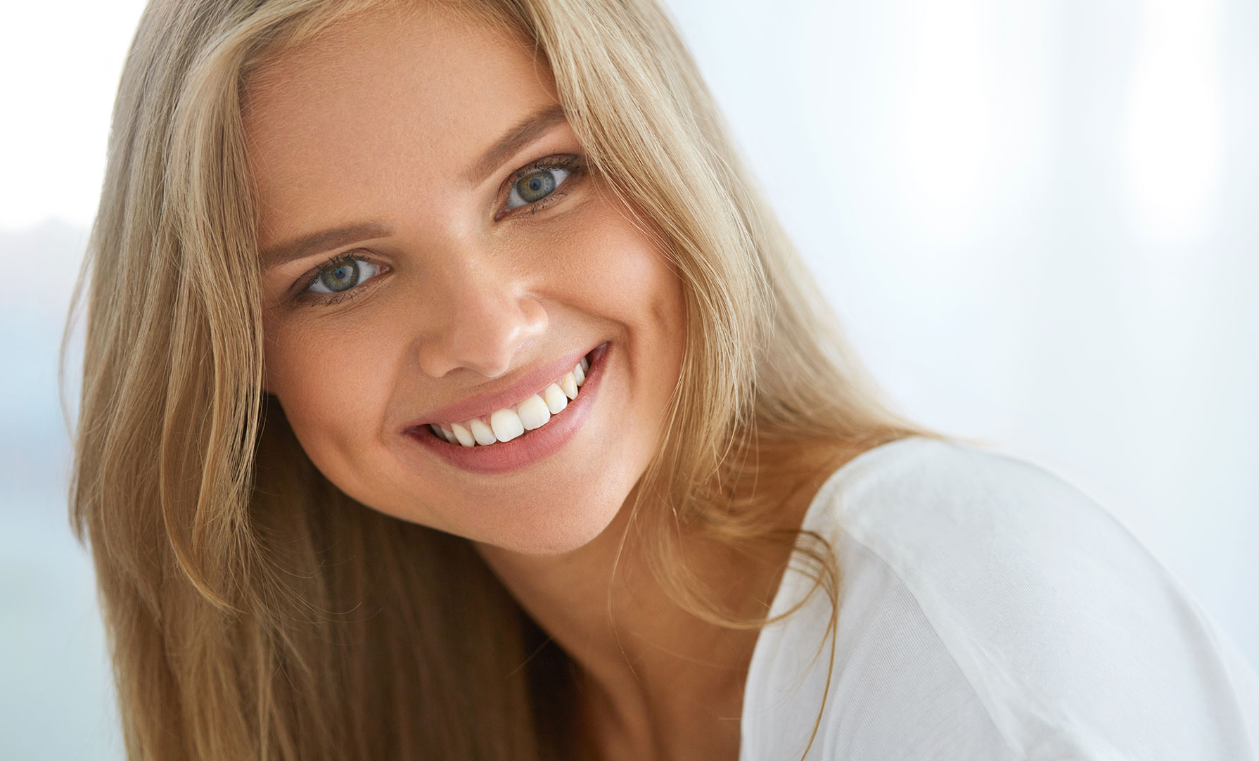 Woman with teeth whitening