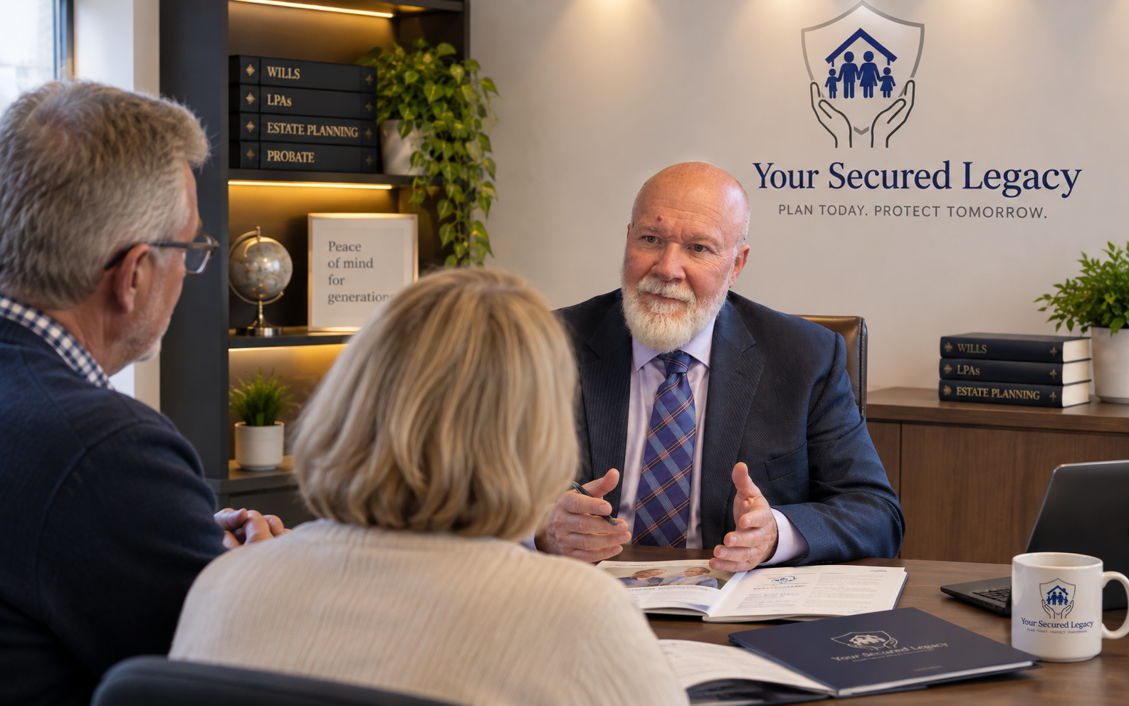 Andy Rowden discussing Wills and estate planning with clients