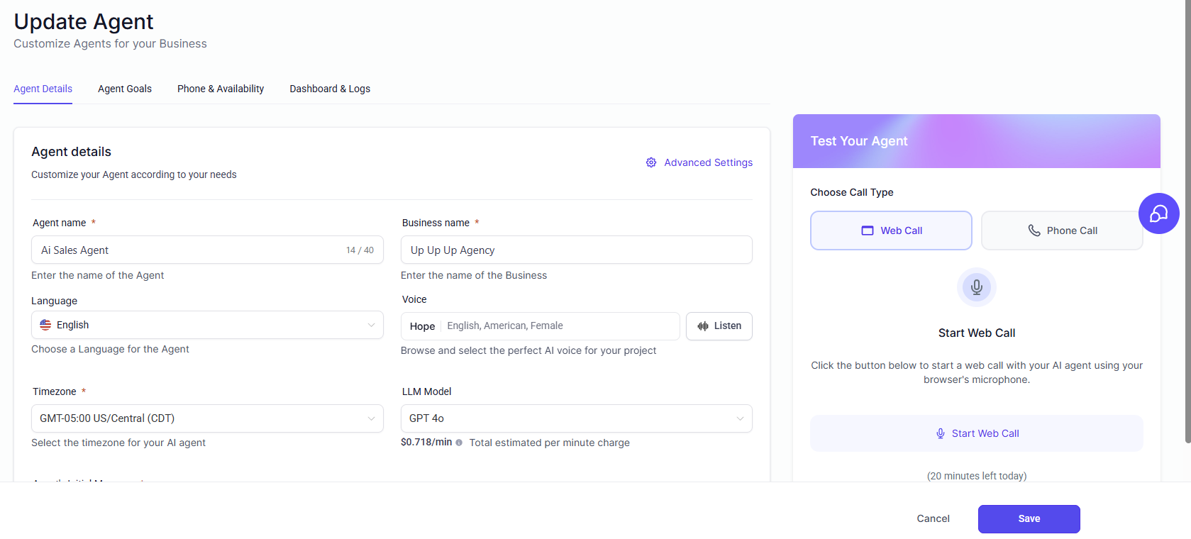 Voice AI receptionist