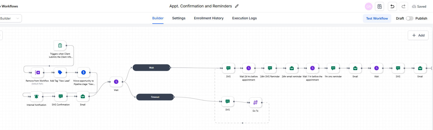 Appointment confirmation workflow