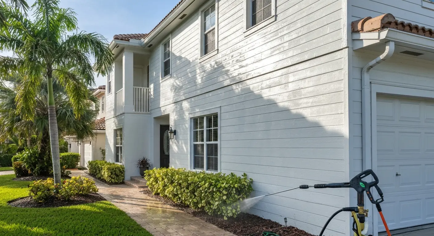 Home exterior pressure washing