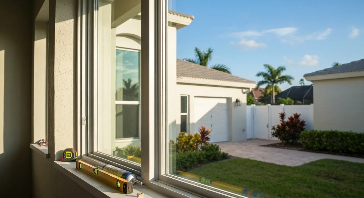 Impact window installation in West Delray