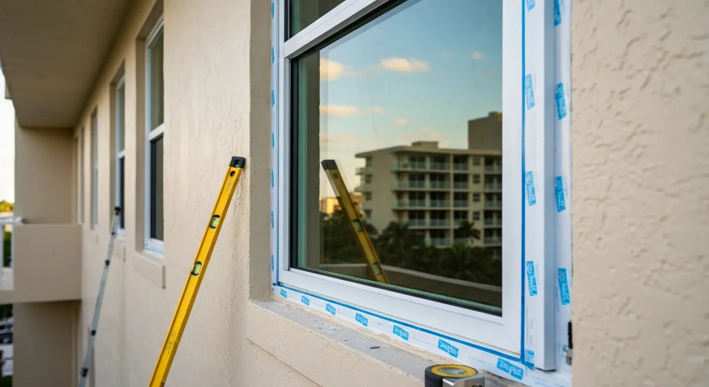 Impact window project at Pompano Beach condominium