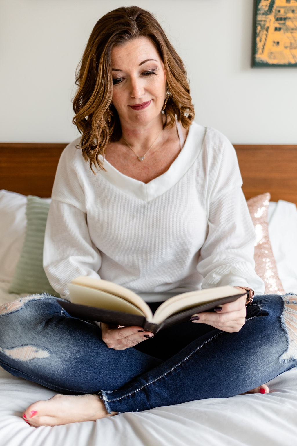 Crissy Conner reading and researching