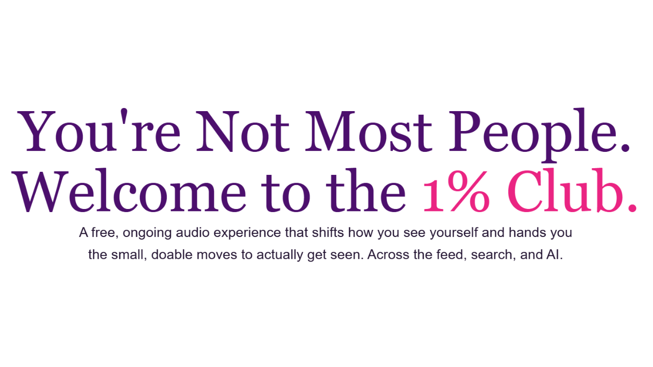 The 1% Club by The Visible CEO - join for free
