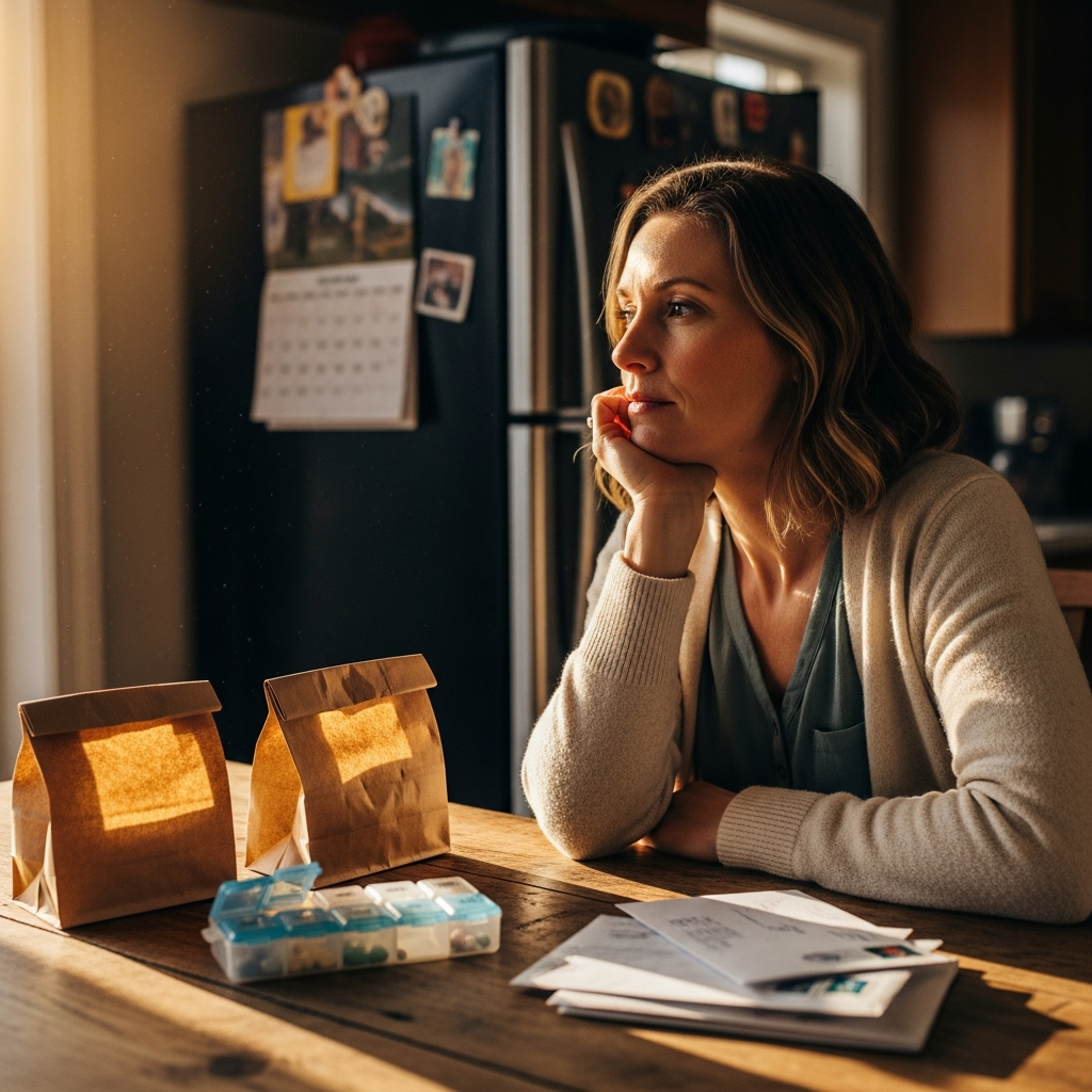 Thoughtful Canadian woman planning her retirement