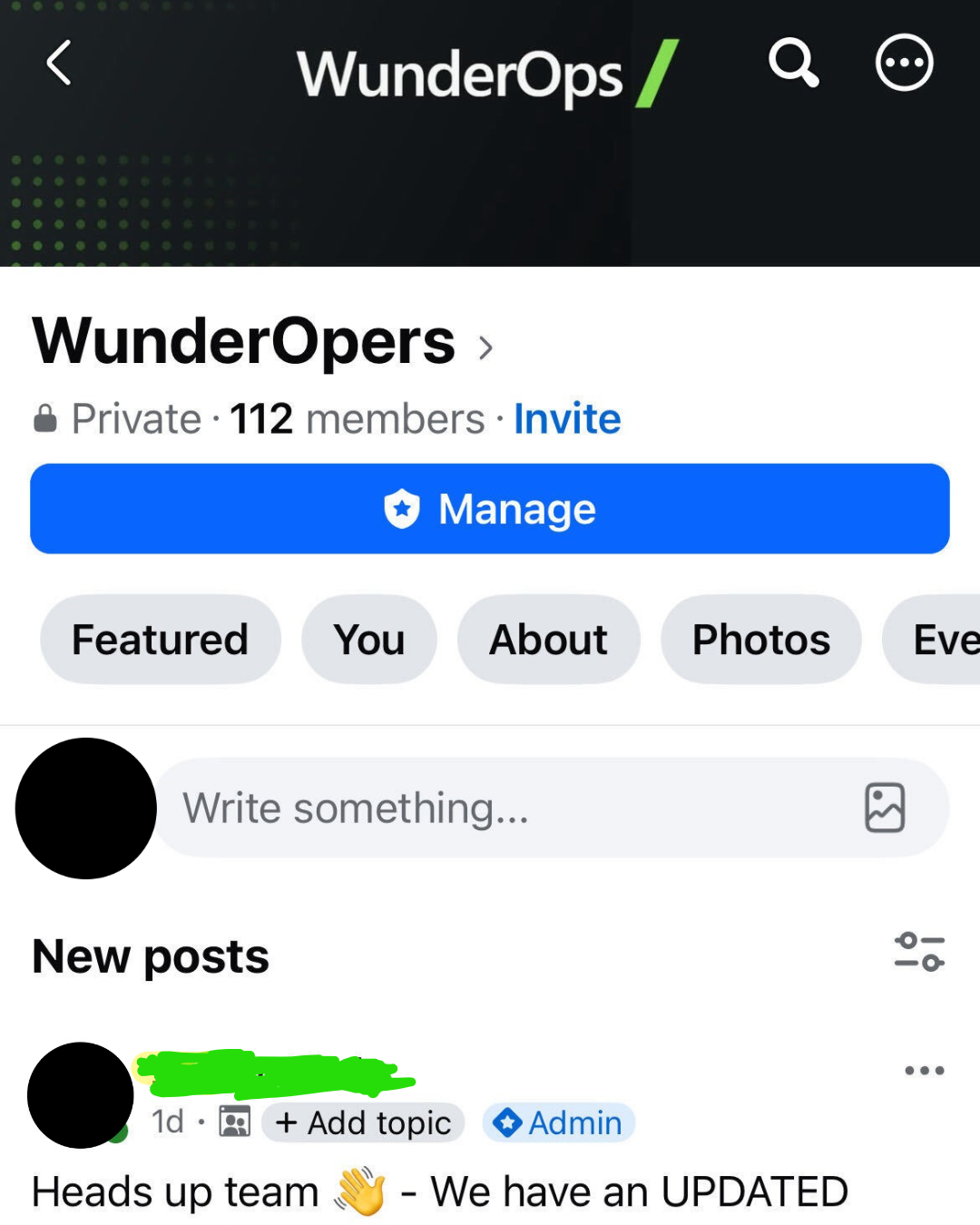 The private WunderOps builders' group