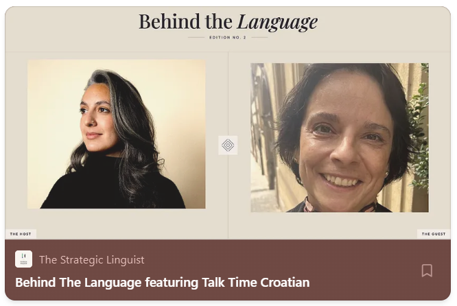 Behind The Language: Talk Time Croatian — interview with Tihana Klepač in The Strategic Linguist