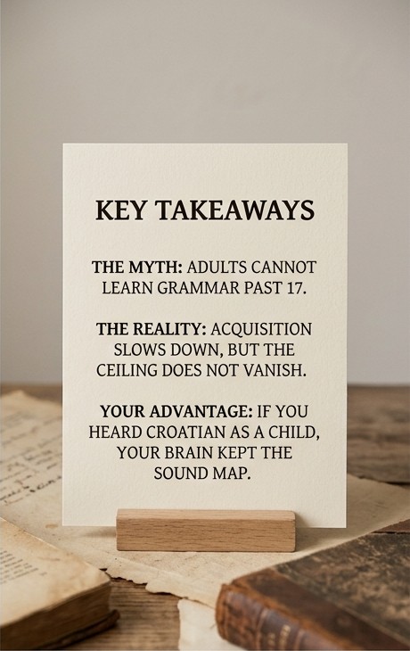 Key takeaways for is it too late to learn Croatian