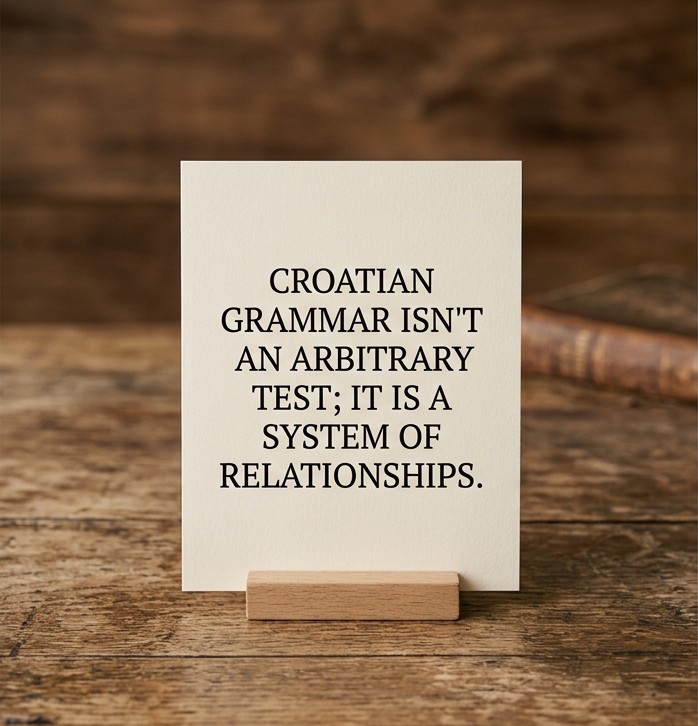 Croatian grammar isn't an arbitrary test; it is a system of relationships.