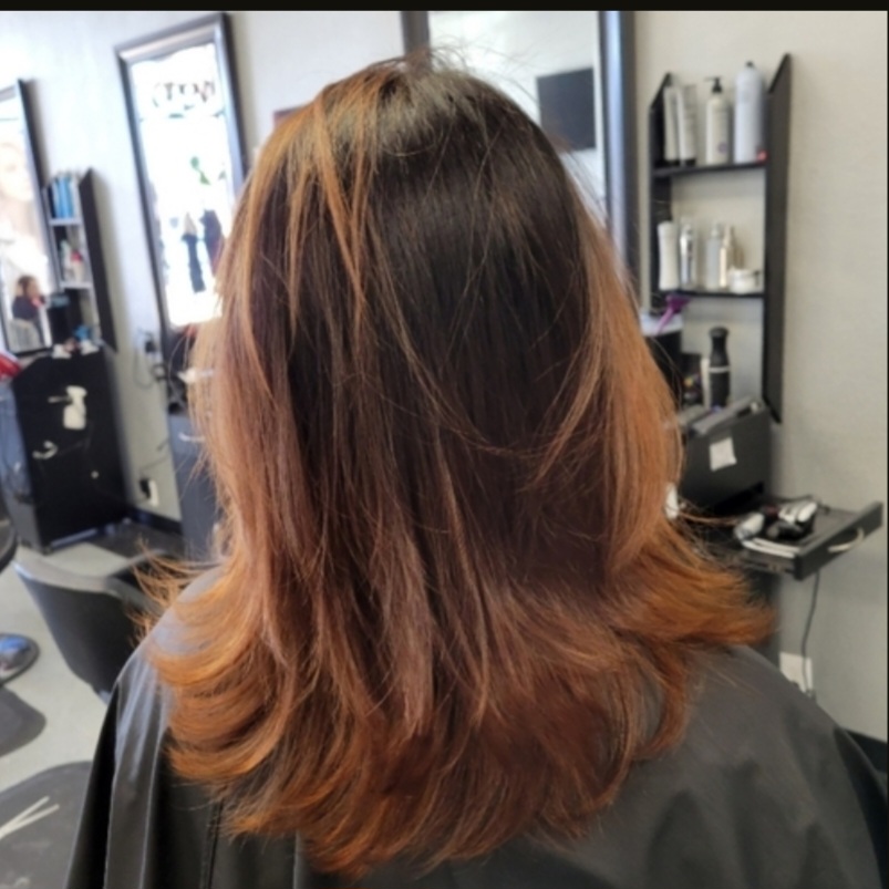 Balayage hair color results by Master Colorist Rob Maggart in Colorado Springs